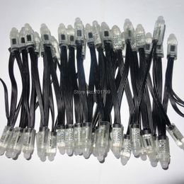 Strings IP68 DC5V 12mm WS2801 Pixel Module Full Color;50pcs A String;with All Black Wire Epoxy Resin Filled