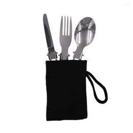 Dinnerware Sets Tableware Knife Fork And Spoon Three In One Environmental Protection Folding Camping Portable Outdoor Bag