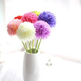 Decorative Flowers 10pcs/lot Artificial Hydrangea Flower Small Green Onion Ball Wedding Home Party Decoration DIY