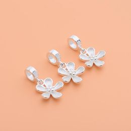 Charms Flower Pendant S925 Sterling Silver Jewellery Accessories Handmade DIY String Beads Material AccessoriesCharms