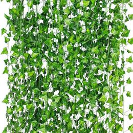 Decorative Flowers Artificial Plants Of Vine False Ivy Hanging Garland For The Wedding Party Home Bar Garden Wall Decoration Outdoor