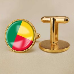 Benin National Flag Cufflinks All Over the World National Flag Cufflinks Suit Button Suit Decoration for Party Gift Crafts