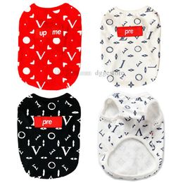 Brand Apparel Classic Designer Dog Clothes Pattern Fashion Summer Cotton Pets T-Shirts Soft Breathable Puppy Kitten Pet Shirts for Small Dogs