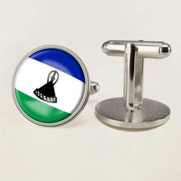 Lesotho National Flag Cufflinks All Over the World National Flag Cufflinks Suit Button Suit Decoration for Party Gift Crafts