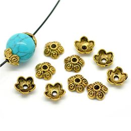 Other 100Pcs Ancient Gold Tone Flower Bead Caps Bracelet Necklace Diy Jewellery Findings Fit Beads Accessories 10X4Mm Drop Deli Dhgarden Dh0Fj