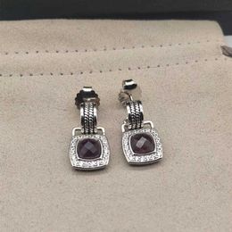 Dangler Small %90 Luxury Off Zircon Women Wholesale Earrings and designer Cystal Elegant Inlaid Purple Earring Fashion Jewelry Banquet Birthday Gift