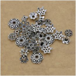 Other Mixed Antique Sier Plated Flower Bead Caps For Jewellery Making Bracelet Accessories Findings Diy 150Pcs/Lot Drop Deliver Dhgarden Dh4Ko