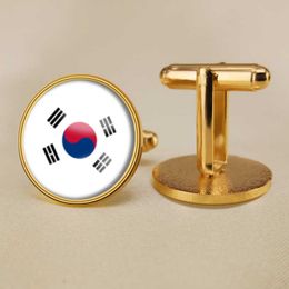 South Korean Flag Cufflinks All Over the World Flag Cufflinks Suit Button Suit Decoration for Party Gift Crafts