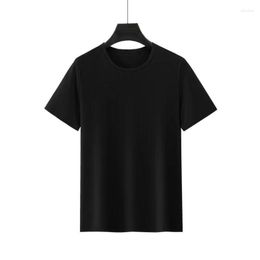 Men's T Shirts T-Shirts Men Modal Short Sleeve O-Neck Causal Summer Bottoming Shirt Solid Colour Ice Silky White Camisetas