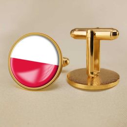 Poland National Flag Cufflinks All Over the World National Flag Cufflinks Suit Button Suit Decoration for Party Gift Crafts