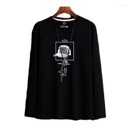 Men's T Shirts Long Sleeve Spring And Autumn Daily Cotton Tops Tees T-Shirt Men's Youth Korean Style O-Neck Loose Casual
