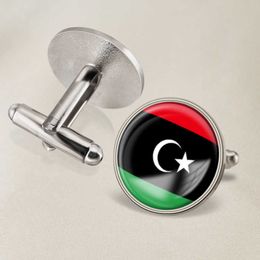 Libyan Flag Cufflinks National Flag Cufflinks of All Countries in the World Suit Button Suit Decoration for Party Gift Crafts