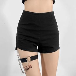 Women's Shorts Rimocy Sexy High Waist Women Skinny Summer Chain Black Goth Short Pants Woman Harajuku Y2K Bandage Ladies 2XL 230214