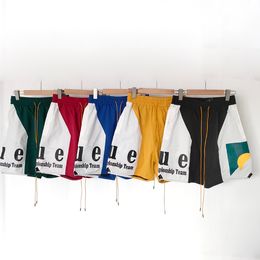 Re designer Shorts High Street Panel Logo Short Men Women Letter print Colour contrast straight tube men's summer sports shorts