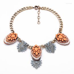 Pendant Necklaces Fashion Women Jewelry Flower Necklace For Girls Party Resin Hyperbole Choker&Pendant Female Accessories