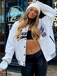 Women's Hoodies Sweatshirts Kalevest Y2K Streetwear Casul Preppy Style Tops Women White Long Sleeve Loose Cardigan Coats Oversized Clothing 2023 230215