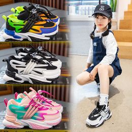 Sneakers Kids Pink Sneakers Children Platform Sports Shoes 3-12 Years Girls Height Increase Shoes Boys Black Running Shoe Size R230810