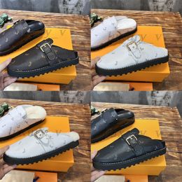 Designer Slippers Cosy Comfort Clog Sandals Women Loafers Men Flat Fur Leather Mules Fashion Winter Warm Plush Slides Summer Beach Flip Flops