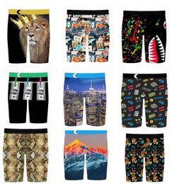 New Printed Men Underwear Soft Breathable Shorts Underpants Mens Waistband Boxers Briefs Male With Package