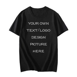 Custom Made Men's 100% Cotton T-Shirt New Fashion Style Big Size Personalised Print On Demand Tops Tees With Own Design Hfcmt052