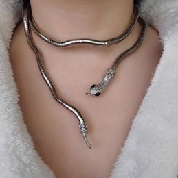 Più nuovo tennis punk multistrato in lega di metallo oro argento colore freddo bendy serpente collana braccialetto per donna uomo gioielli grossi