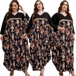 Ethnic Clothing Printed Abayas Muslim Women Long Dress Oversized Maxi Robe Turkish Kaftan Middle East Loose Dubai Vestido Islamic Arab