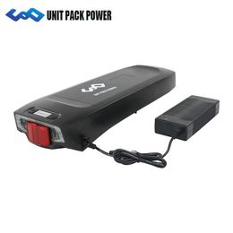 Rear Rack eBike Battery City Mountain 36V 13Ah Lithium Battery 18650 Cells for E-bike 500W 1000W 48V 10AH 25A BMS with Taillight