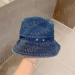 Designer Women Bucket Hat Summer Vacation Sunscreen Hats Letter Print Denim Canvas Caps Fisherman Hat