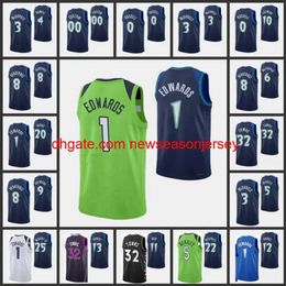 2022 Anthony Edwards Jersey nesotn Timberwolvn Basketball Jerseys Rudy Gobert Karl Towns Jaden McDaniels Russell Royal City 75th Men