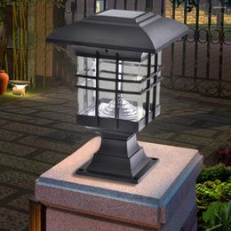 Waterproof House Shape Solar Column Lamp For Garden Landscape Decor Outdoor Lighting