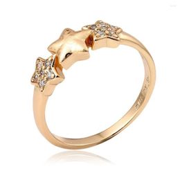 Wedding Rings Laser Circles Three Star CZ For Women Anillos Bague Anel Aneis Finger Men Jewellery Gold Colour Brass Knuckles Anillo