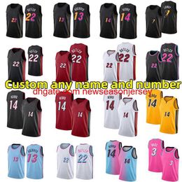 stitched embroidery Custom Basketball Jerseys Jimmy 22 Butler Tyler 14 Herro Dwyane 3 Wade 31 Strus Bam 13 Ado Kyle 7 Lowry 17 P.J. Tucker City 4