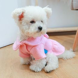 Dog Apparel Pet Dress Turndown Collar Dress-up Skin-friendly Dogs Cats Banny-shaped Princess For Winter Keep Warmth Two-leg Skirt