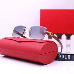 Sunglasses woman luxury sunglasses mens designer sunglass rimless diamond cut eyeglass buffalo horn wood crystal vintage lunette with case carti glasses