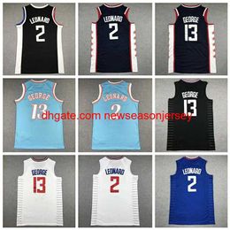 stitched embroidery Kawh Leonard Custom Basketball Jerseys Paul George John Wall Norman Powell Marcus Morris Reggie Jackson Kennard Batum City Mann