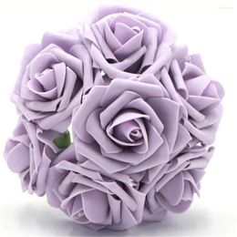 Decorative Flowers Lilac Mauve Roses Artificial 100 Stems For Bridal Bouquets Wholesale Wedding Table Centerpiece LNPE048