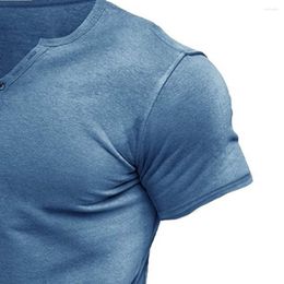 Men's T Shirts Men Tops Young Style Solid Colour Slim Fit V Neck Short Sleeves Summer T-shirt Daily Clothes