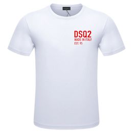 dsq2 cotton Men's T-Shirts Summer Loose Fit Short T Collarless Short Sleeve Letterprinting whiteT-shirt dsq2 Versatile