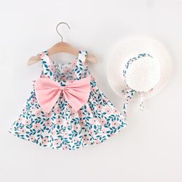Girl Dresses Brand Baby Dress Princess 2023 Summer Infant Clothing Vestido Infantil Flower 0 1 2 3 Years Hat Sets