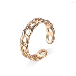 Wedding Rings MxGxFam Chain Patter Cold No Stone For Women Men 18 Plated Gold Colour