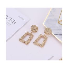 Stud Big Vintage Earrings For Women Fashion Jewelry Trend Gold Color Geometric Statement Earring Drop Delivery Dhjcv