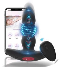 Adult Massager Telescopic Bluetooth Anal Vibrator Toys for Men Prostate Massager Buttplug App Control Dildo Vibrators Adult Gay