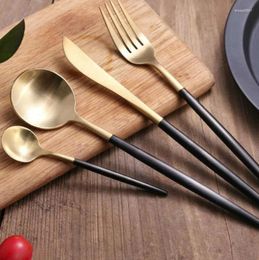 Dinnerware Sets Japanese Cutlery Set Stainless Steel Gold Plated Flatware Quality Tableware Household Wholesale LX6706