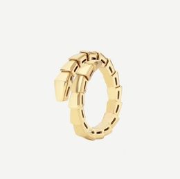 Fashion Men Desingers Ring Women Width and Narrow Version Open Rings Easy to Deform Lady Sier Snake Plated Light Bone Full Diamond