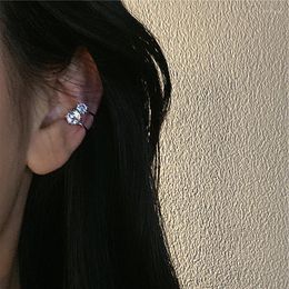 Backs Earrings Exquisite Shiny Artificial Rhinestone Ear Clip Korean Simple Small Type Non-pierced Ladies Jewellery