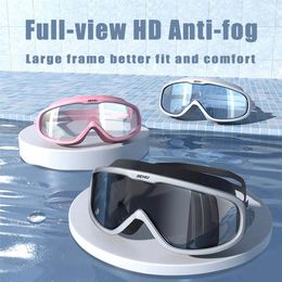 goggles Swimming Goggles Adults Waterproof Large Frame Swim Diving Mask Eyewear UV Anti Fog Adjustable Pool -1.0~-8.0 Anti Fog Glasses 230215