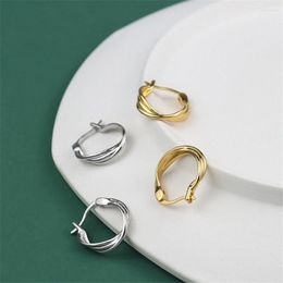 Hoop Earrings Golden Three-layer Line Twist Creative Korean Geometric Copper Earring For Women Female Retro Drop 2023 Trend Jewellery