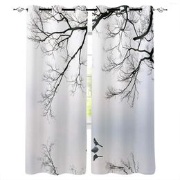 Curtain Chinese Style Tree Winter Bird Reflection Bedroom Modern Window For Living Room Decoration Curtains Home Textile Drapes