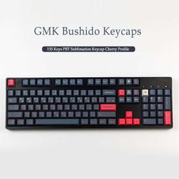Keyboards 135 Keys GMK Bushido Keycaps Cherry Profile PBT Sublimation Mechanical Keyboard Keycap For MX Switch T230215