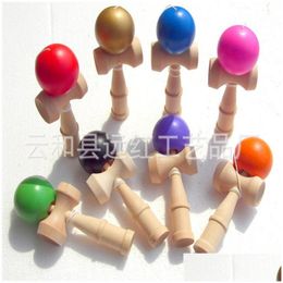 Kendama 8 Colour Big Size 18X6Cm Ball Japanese Traditional Wood Game Toy Education Gift Children Toys 2719 Y2 Drop Delivery Gifts Nove Dhgyt